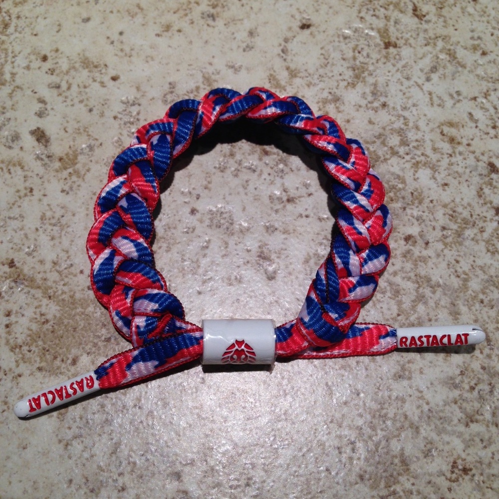 Rastaclat Bracelet Wristband Shoelace Red Blue